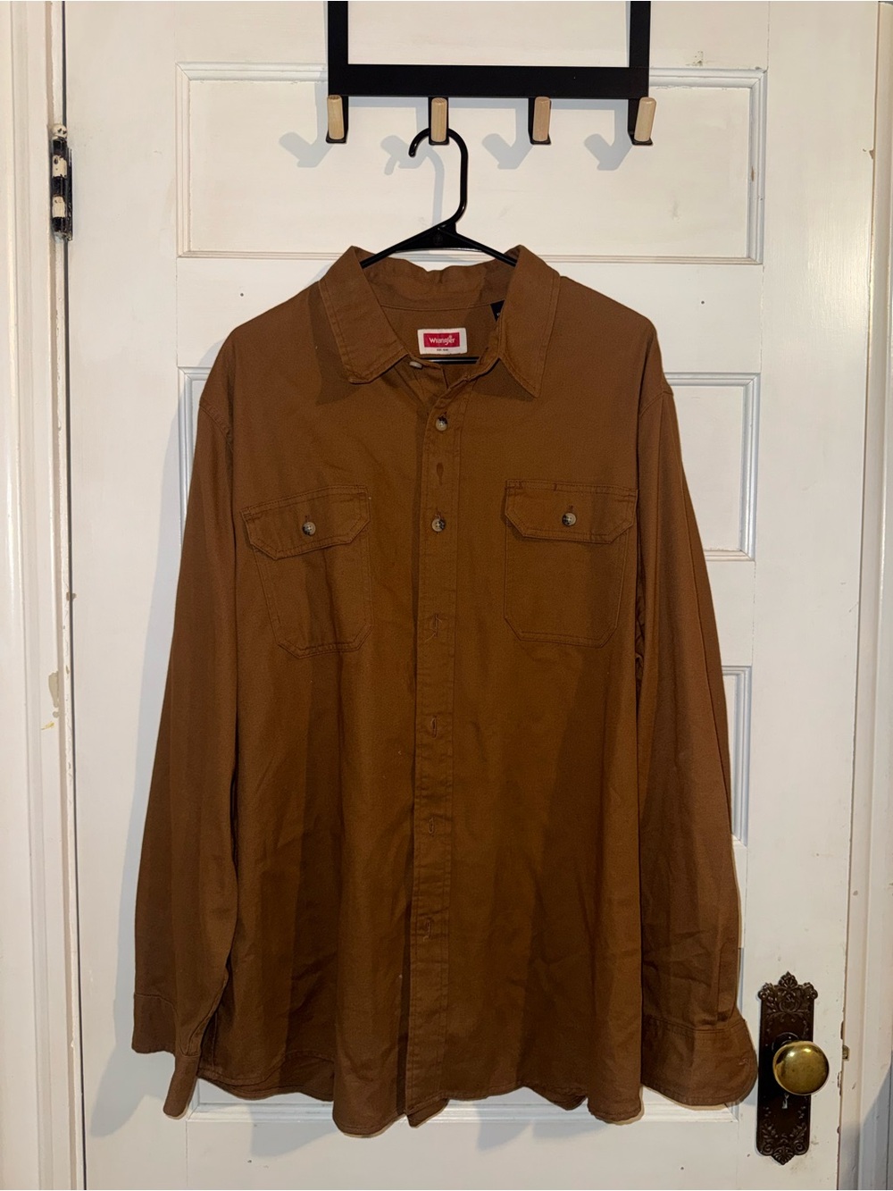 Wrangler Brown Shirt with Red Logo Patch